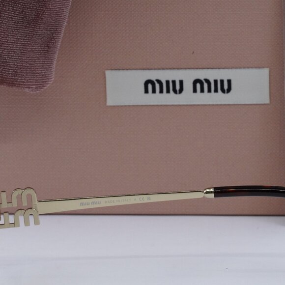 Miu Miu MU54ZS ZVN70D Oval Sunglasses - Gold/Brown - Picture 9 of 12